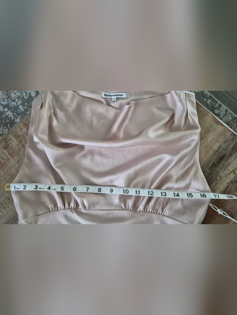 Reformation Satin Cowl-Neck Midi Dress in Blush - Picture 14 of 16